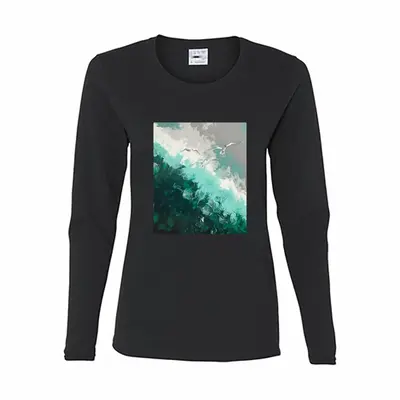 Women Seagulls Long Sleeve T-Shirt (Cotton)