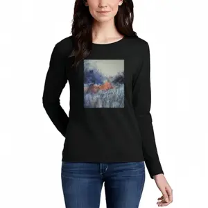 Women Moody Landscape Long Sleeve T-Shirt (Cotton)