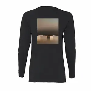 Women Lagoon With Two Boats In Green Long Sleeve T-Shirt (Cotton)