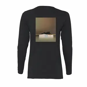 Women Lagoon With 2 Boats And Trees In Taupe And Green Light Long Sleeve T-Shirt (Cotton)