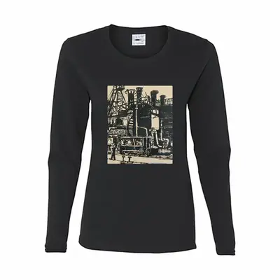 Women Gas Works Long Sleeve T-Shirt (Cotton)