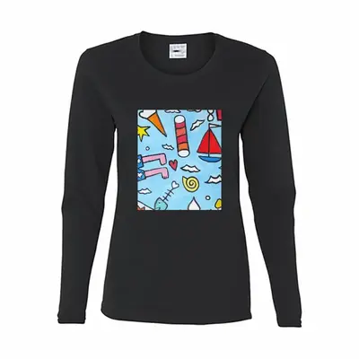 Women Seaside Long Sleeve T-Shirt (Cotton)