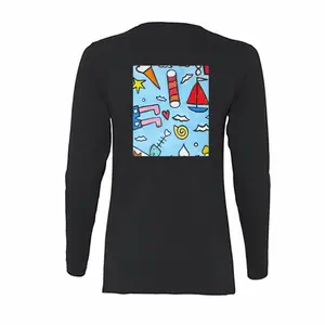 Women Seaside Long Sleeve T-Shirt (Cotton)