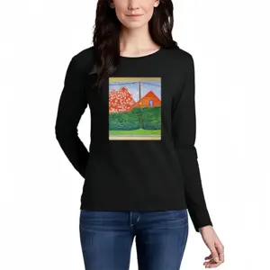 Women Verdant Curtain Long Sleeve T-Shirt (Cotton)