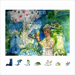 Boy With Bird Animal Module Puzzle (Horizontal)