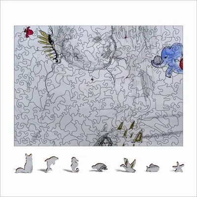 Baby - Drawing Pencil Animal Module Puzzle (Horizontal)