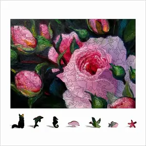 Pink Rose Animal Module Puzzle (Horizontal)