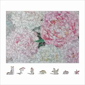 Large Peony Palette Knife Animal Module Puzzle (Horizontal)