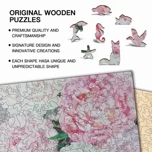 Large Peony Palette Knife Animal Module Puzzle (Horizontal)