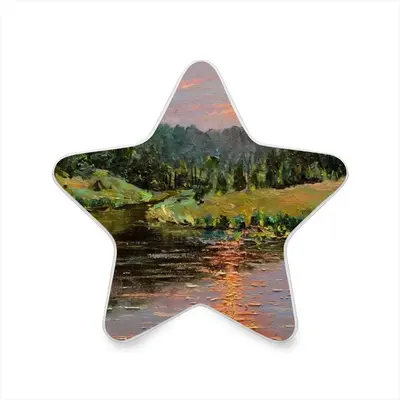 Sunset Pond With Sun Reflection Sensor Night Light (Star)