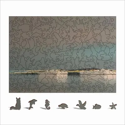 Light Blue Lagoon With Two Boats Animal Module Puzzle (Horizontal)