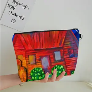 Red House With Miles Handheld Makeup Bag