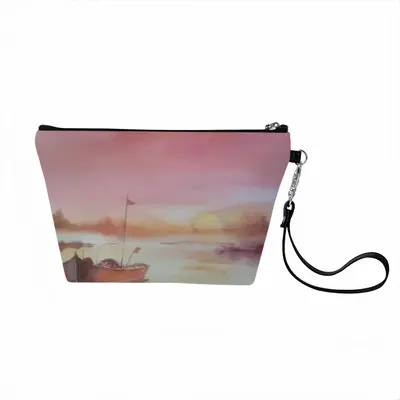 The Boat And Sunset Handheld Makeup Bag