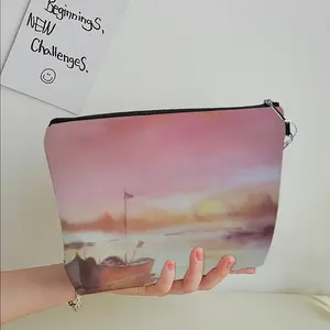 The Boat And Sunset Handheld Makeup Bag