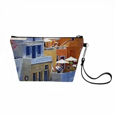 Santorini Houses In Oia Handheld Makeup Bag