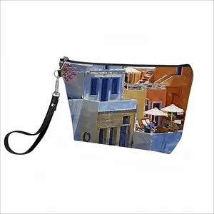 Santorini Houses In Oia Handheld Makeup Bag