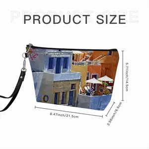 Santorini Houses In Oia Handheld Makeup Bag