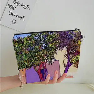 Santorini Trees In Oia Handheld Makeup Bag