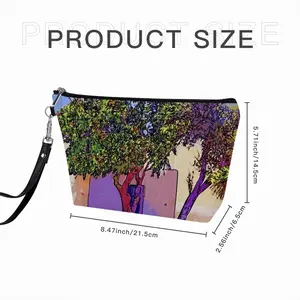 Santorini Trees In Oia Handheld Makeup Bag