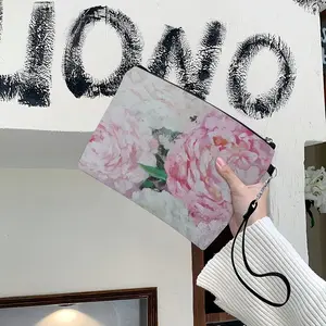 Large Peony Palette Knife Handheld Makeup Bag