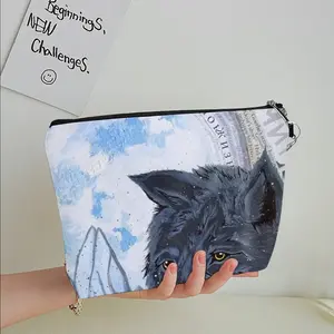 Wolf - Animals Wild Collage Design Decor Ideas Interior Handheld Makeup Bag