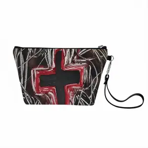 Black Cross Handheld Makeup Bag