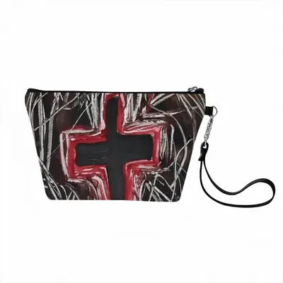 Black Cross Handheld Makeup Bag