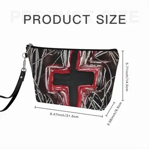 Black Cross Handheld Makeup Bag