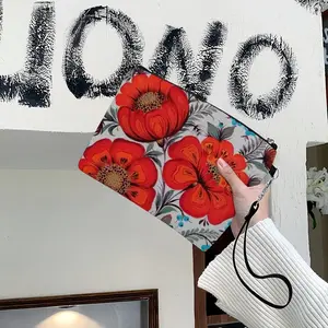 Poppy Flowers Handheld Makeup Bag