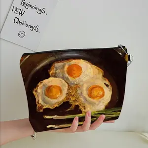 Fried Eggs Modern Handheld Makeup Bag