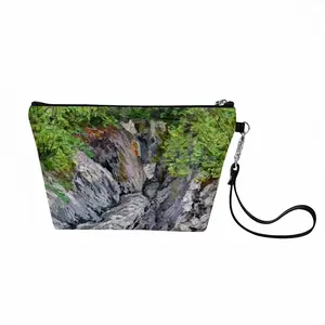 Oil Landscape Rocky Gorge With Rough River Handheld Makeup Bag