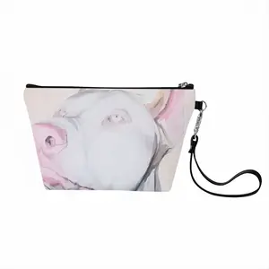 White Doberman Handheld Makeup Bag