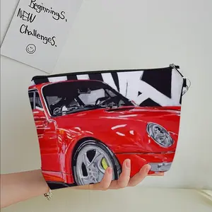 Porsche Turbo Red Handheld Makeup Bag