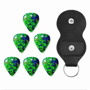 Water Lilies On The Blue Lake Guitar Pick