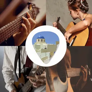 Santorini Oia Church Guitar Pick