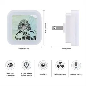 Female Old Astride Sensor Night Light (Square)