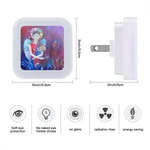 Angel With Cat Sensor Night Light (Square)