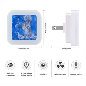 Drawing Ink - Blue Diva Sensor Night Light (Square)