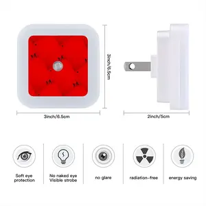 Deep Red (Decomposition) Sensor Night Light (Square)