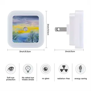 Earth Sea Sky And Stars Sensor Night Light (Square)