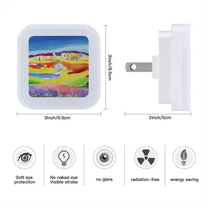 Rural Cottages Sensor Night Light (Square)