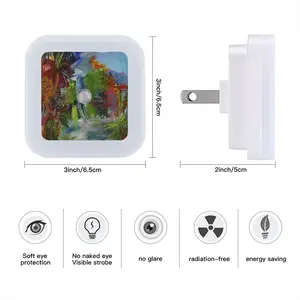 Jungle In Blue Sensor Night Light (Square)