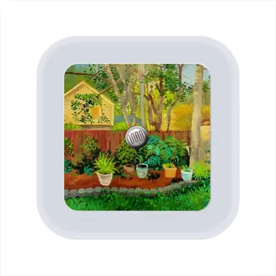 Backyard Garden With Yellow House Sensor Night Light (Square)