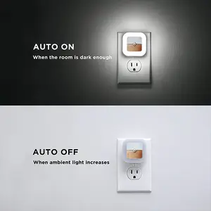 Black And White Over Copper Sensor Night Light (Square)