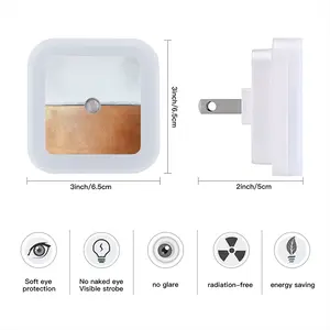 Black And White Over Copper Sensor Night Light (Square)