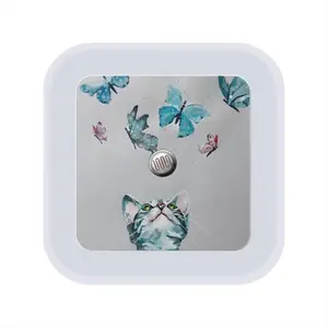 Cat And Butterflies Sensor Night Light (Square)