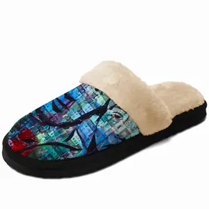 Men Black Widow In The Garden Of Eden Fuzzy Slippers