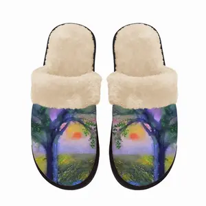 Men Beginning Of Spring Blossoming Fuzzy Slippers