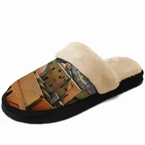 Men Sanset Over The Themple Mount Fuzzy Slippers