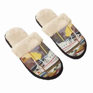 Men Sète The Navy Fuzzy Slippers